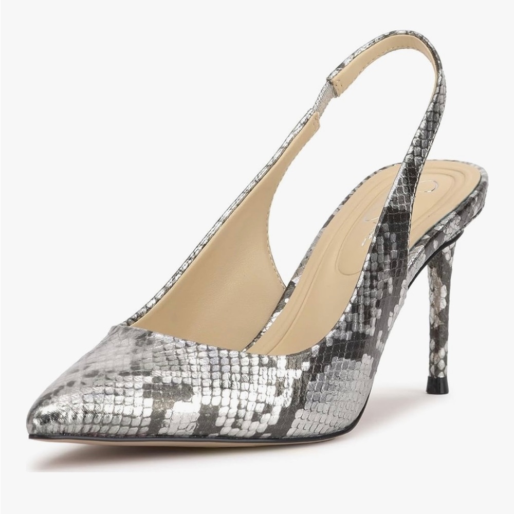 Jessica Simpson Shoes Women’s Souli Pump Lux Metal Snake Sz#9M Kitten Heel New
